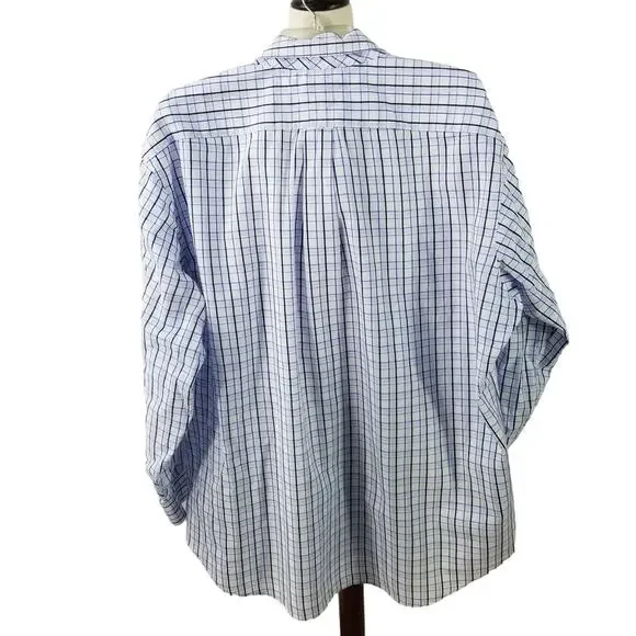 Tommy Hilfiger Blue White Vintage Hong Kong Men's Button Down Shirt 17.5 34 / 35 - Picture 2 of 4